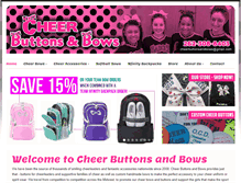 Tablet Screenshot of cheerbuttonsandbows.com